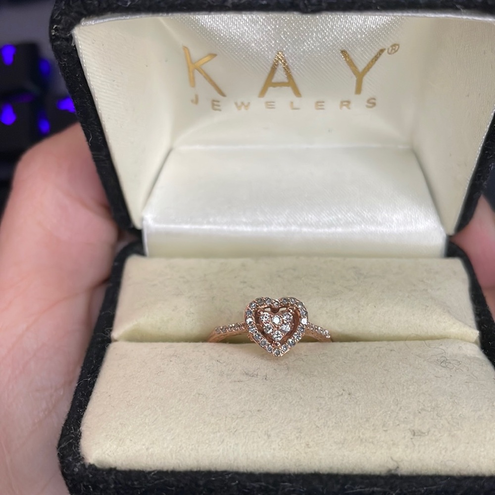 Kay Jeweler’s 10kt rose gold diamond heart promise ring